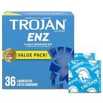 Trojan ENZ Lubricated Latex Condoms, 36 Count