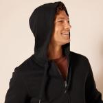Men's Full-Zip Fleece Hoodie, Black, Large