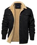 EKLENTSON Black Winter Fleece Work Jacket - XL