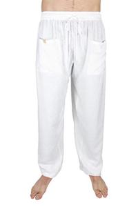 Men's Soft Baggy Harem Yoga Pants - White