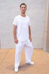 Men's Soft Baggy Harem Yoga Pants - White
