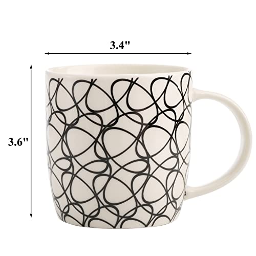 Geometric Textured Ceramic Coffee Cups Set of 6