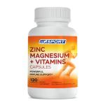 Magnesium Supplement with Zinc and Vitamins - 120 Capsules