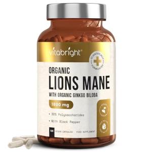 Organic Lions Mane Supplement Capsules - 3600 mg