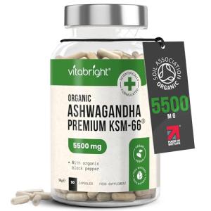 Organic Ashwagandha KSM-66 Capsules | 5500mg