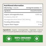 Organic Ashwagandha KSM-66 Capsules | 5500mg