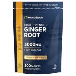 High Strength Ginger Root Tablets 3000mg - 200 Vegan