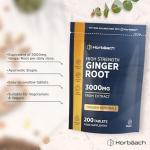 High Strength Ginger Root Tablets 3000mg - 200 Vegan