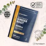 High Strength Ginger Root Tablets 3000mg - 200 Vegan
