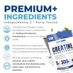 Pure Creatine Monohydrate Powder - 300g Unflavoured