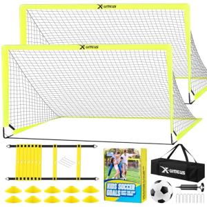 Portable Kids Soccer Goals - Set of 2, 6x4 ft