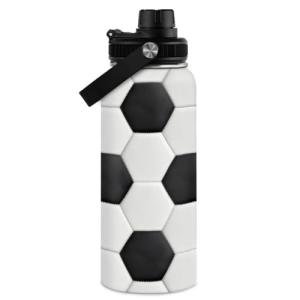 SANDJEST 32oz Insulated Soccer Water Bottle