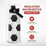 SANDJEST 32oz Insulated Soccer Water Bottle
