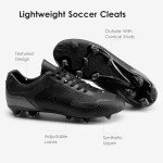 DREAM PAIRS Men's Soccer Cleats - Size 12, Black/Grey