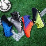 Brooman Kids Black Blue Soccer Cleats for Outdoors