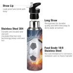 Kids Soccer Water Bottle with Straw - 20 oz
