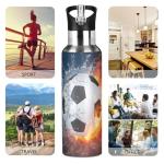 Kids Soccer Water Bottle with Straw - 20 oz