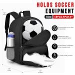 Youth Soccer Backpack with Ball Compartment and Cleat Storage