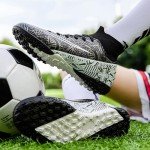 XJIODF Men's Black High-Top Soccer Shoes