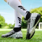 XJIODF Men's Black High-Top Soccer Shoes