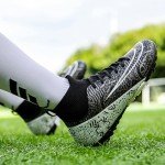 XJIODF Men's Black High-Top Soccer Shoes