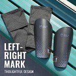 Black Soccer Shin Guards with Sleeves for Men