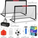 1.8 x 1.2m Black Soccer Goal Set