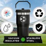 Stainless Steel Soccer Water Bottle - 20oz