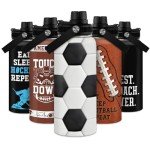 SANDJEST 32oz Insulated Soccer Water Bottle