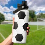SANDJEST 32oz Insulated Soccer Water Bottle