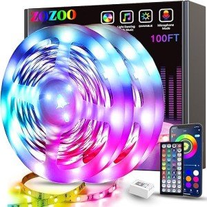 ZOZOO 100ft Smart RGB LED Strip Lights