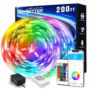 DAYBETTER 200 ft LED Strip Lights with App Control