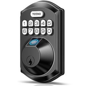 TEEHO TE002 Keyless Fingerprint Door Lock - Matte Black