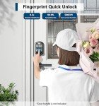 TEEHO TE002 Keyless Fingerprint Door Lock - Matte Black