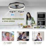 LUDOMIDE Smart Ceiling Fan with Lights and Remote