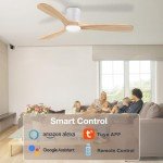 Hoenofly Smart 52" Flush Mount Ceiling Fan with Lights