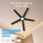 52" Smart Ceiling Fan with Lights, Alexa Compatible