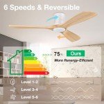 Hoenofly Smart 52" Flush Mount Ceiling Fan with Lights
