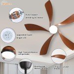 Sofucor 52" Smart Ceiling Fan with Remote
