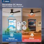 Amico 42-Inch Ceiling Fan with Light & Remote