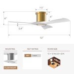 Smart 52-Inch Ceiling Fan with Light & Remote