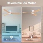 Hoenofly Smart 52" Flush Mount Ceiling Fan with Lights
