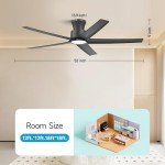 52" Smart Ceiling Fan with Lights, Alexa Compatible
