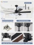 2 Pack Modern 52" Ceiling Fans with Lights