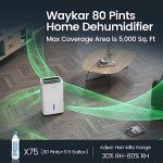 Waykar 80 Pints Energy Star Dehumidifier for Homes