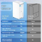 Vellgoo 52 Pint Energy Star Dehumidifier for Home