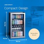 Mini Beverage Refrigerator with Glass Door - 120 Cans