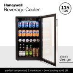 Honeywell 115 Can Mini Beverage Refrigerator with Glass Door