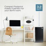 Compact 3.2 Cu.Ft. Black Refrigerator with Freezer