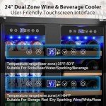 24" Dual Zone Wine & Beverage Refrigerator - Black